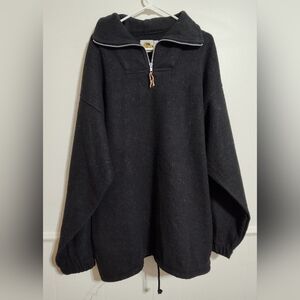 Vintage 90s 1/4 Zip Black Pullover Jacket Men XXL Ranch Skater  Hippie Deadstock